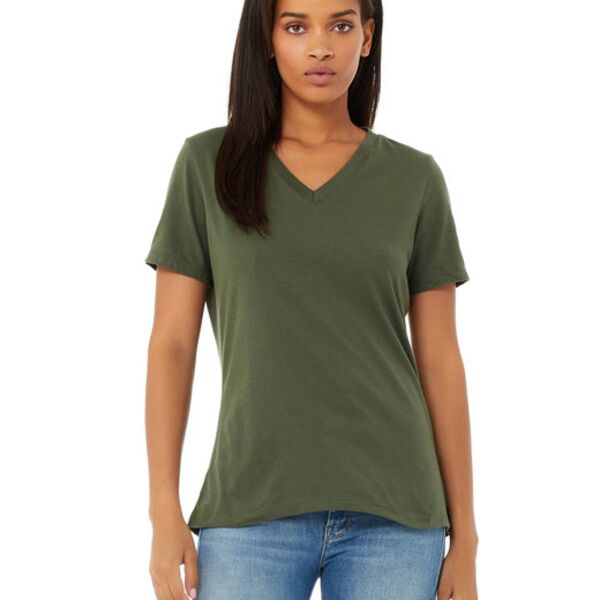 Ladies' Relaxed Jersey V-Neck T-Shirt - Bella + Canvas Thumbnail