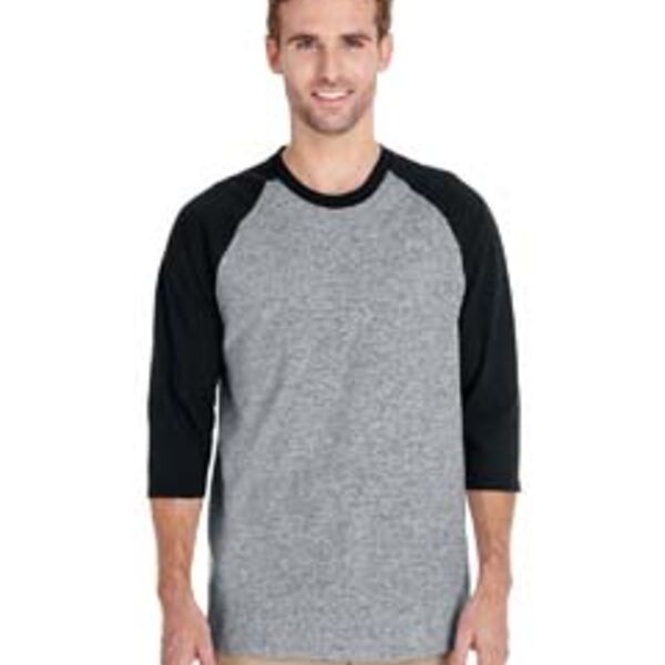 Adult  Heavy Cotton™ 5.3 oz. 3/4-Raglan Sleeve T-Shirt - Gildan Thumbnail