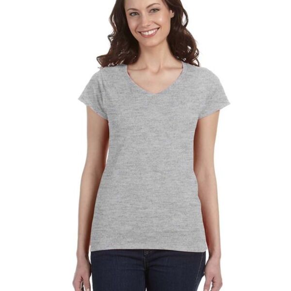Ladies' SoftStyle® 4.5 oz. Fitted V-Neck T-Shirt - Gildan Thumbnail