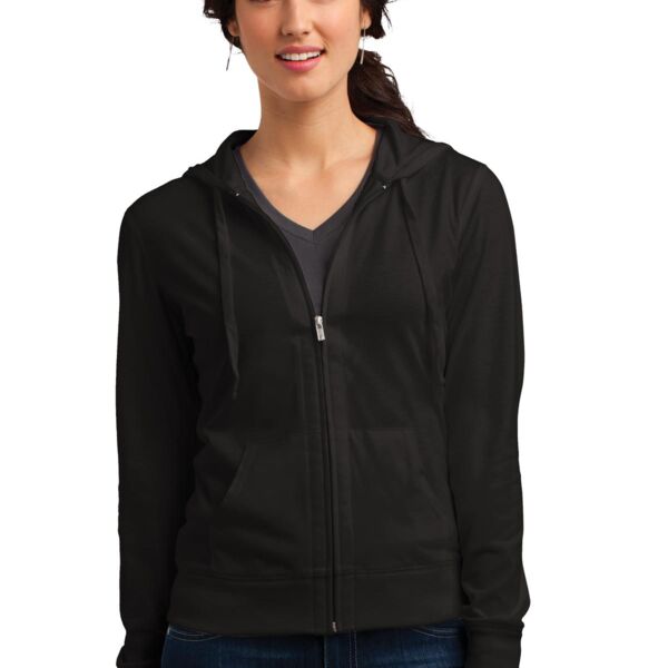 Women's Fitted Jersey Full Zip Hoodie - District Thumbnail