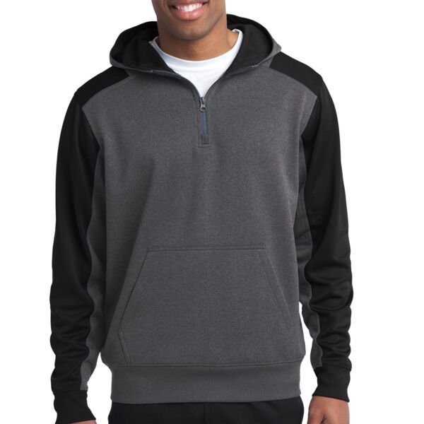 Tech Fleece Colorblock 1/4 Zip Hooded Sweatshirt - Sport Tek Thumbnail