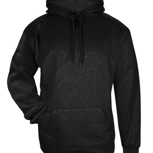 Line Embossed Hooded Pullover Performance Fleece Sweatshirt - Badger Thumbnail