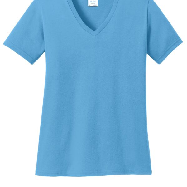 Ladies Core Cotton V Neck Tee - Port & Company Thumbnail